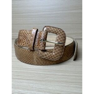 Axiom Belt Large Vintage Genuine Snake Skin Leather Tan‎ Womens Adjustable